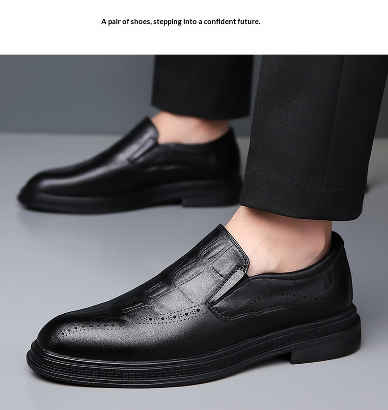 Mens Casual British-style Pointed Leather Shoes