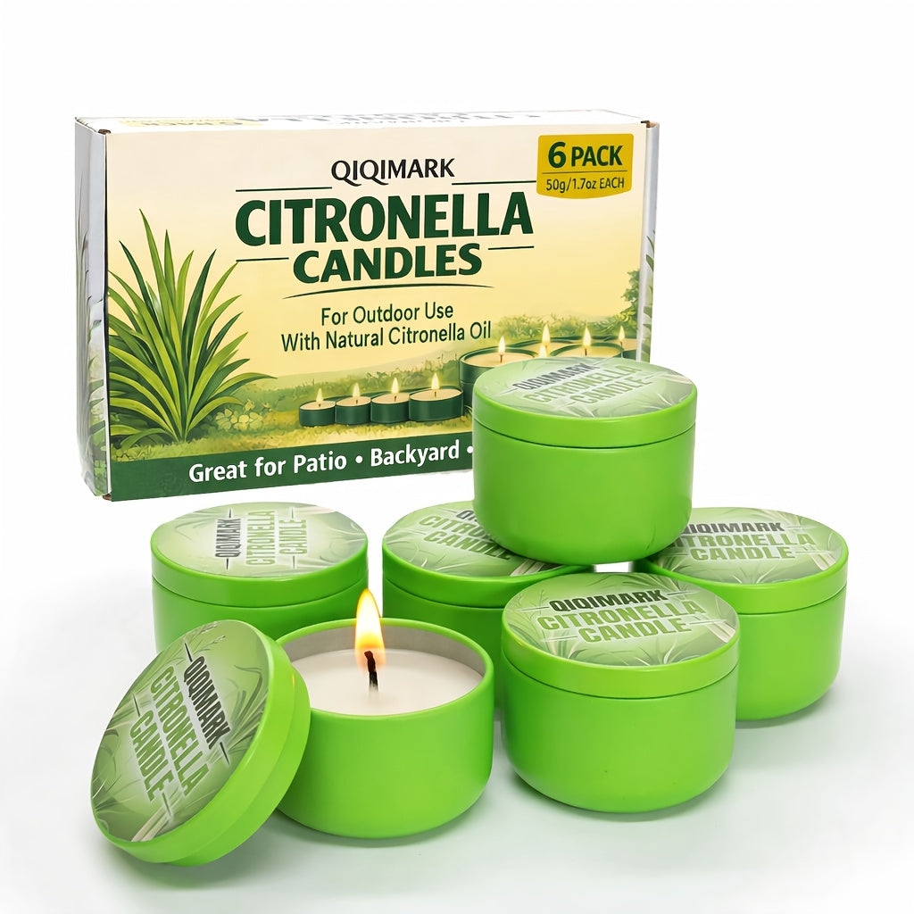 Citronella Candles Outdoor 6 Pack - 1.7 Oz Each, Burn Time, Infused with Citronella Essential Oil for Patio — image 2