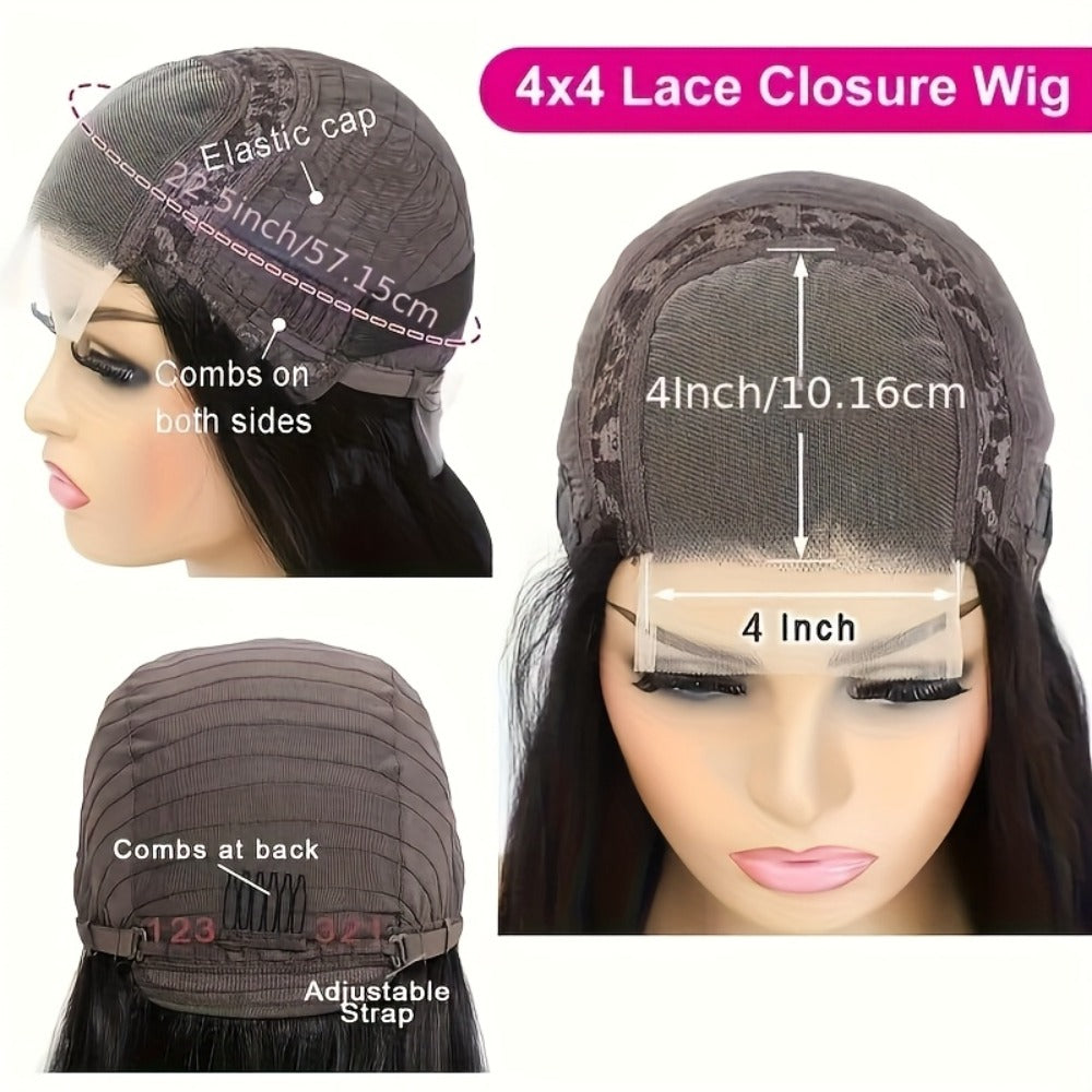 Lace Front Wig Deep-Wave Human Hair Bob, 12-Inch 1B or Natural Black with 4x4 Closure and 22.5-Inch Cap — image 7