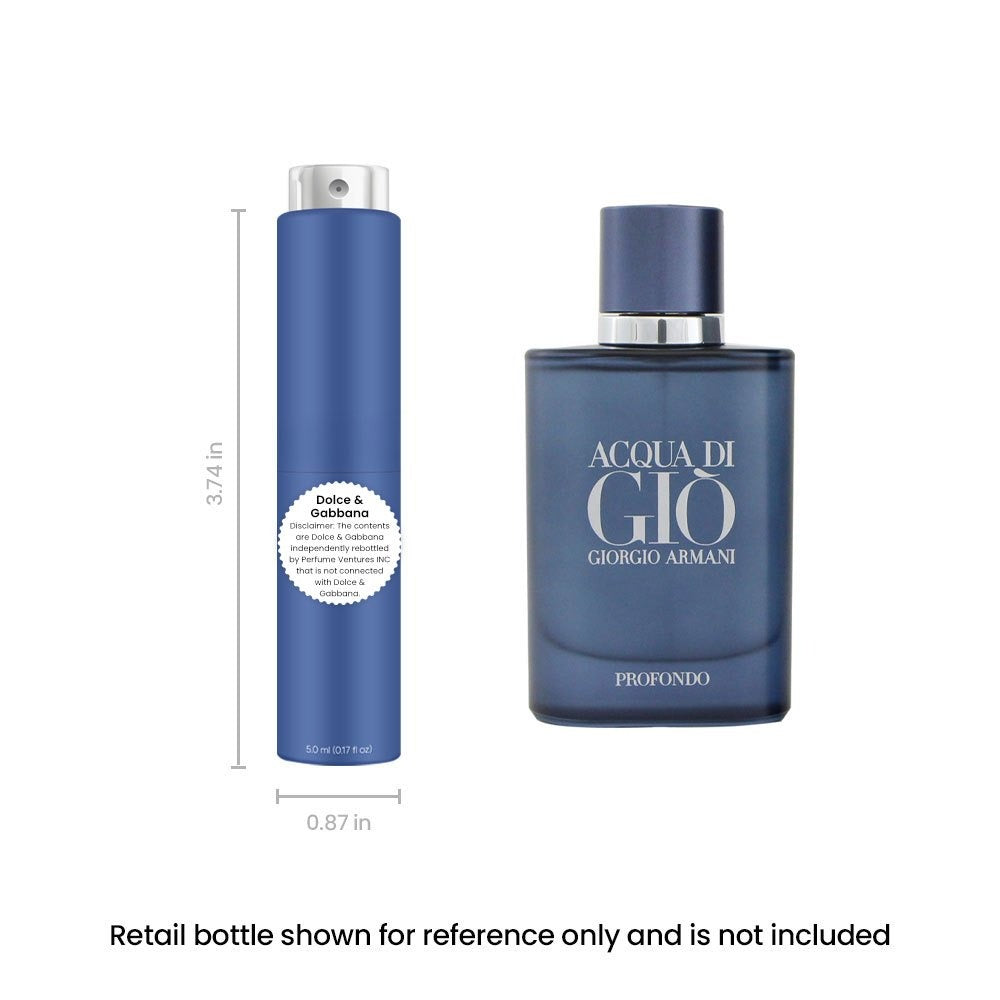 Perfume Travel Spray for Men in 5ml Blue Atomizer with Aquatic, Mineral and Musk Scent Profile — image 1