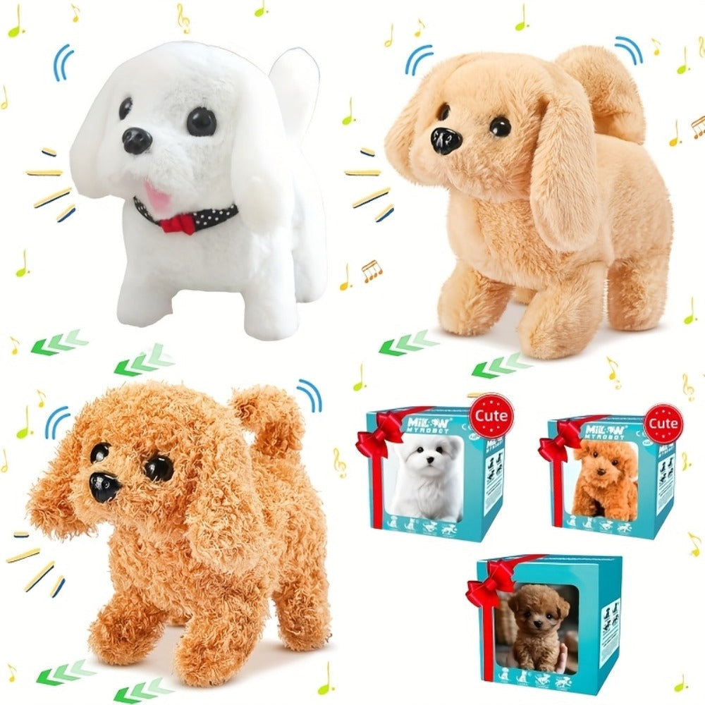 Electric Robot Dog Toy That Walks, Barks & Wags Tail, Realistic Cute Pet Toy for Kids, Birthday & Holiday Gift for Boys & Gir