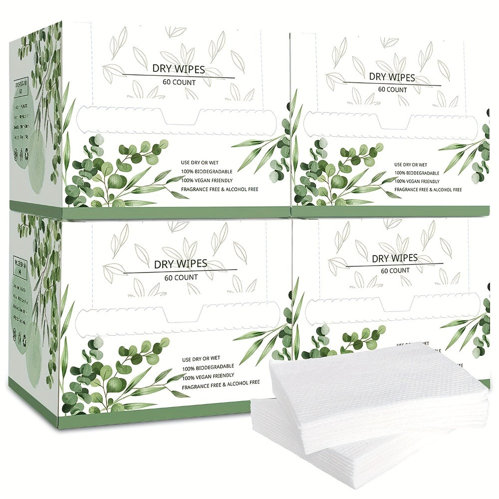 Disposable Face Towels 60 Count Extra Thick & Soft – 10x12 Inch Cotton Cleansing Wipes for Sensitive Skin, Makeup Removal — i