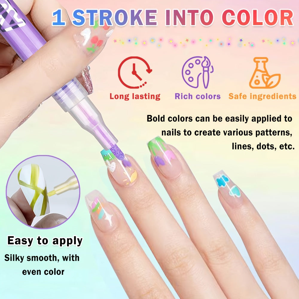 Nail Art Pens 36-Color Acrylic Paint Marker Set with Fine-Liner Tips and Pump-to-Prime Pen Bodies — image 3