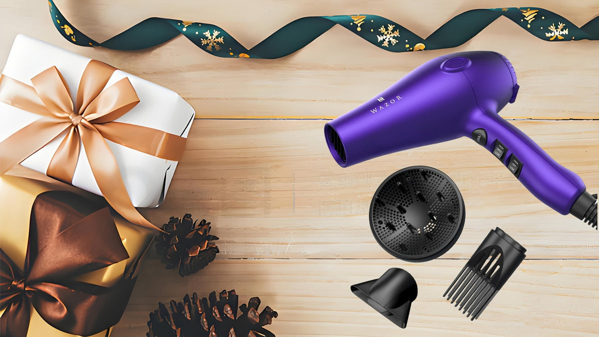 1875W Ionic Hair Dryer with Diffuser Concentrator Comb Nozzle – Professional Blow Dryer DC Motor 3 Heat 2 Speed Cool Shot Ant