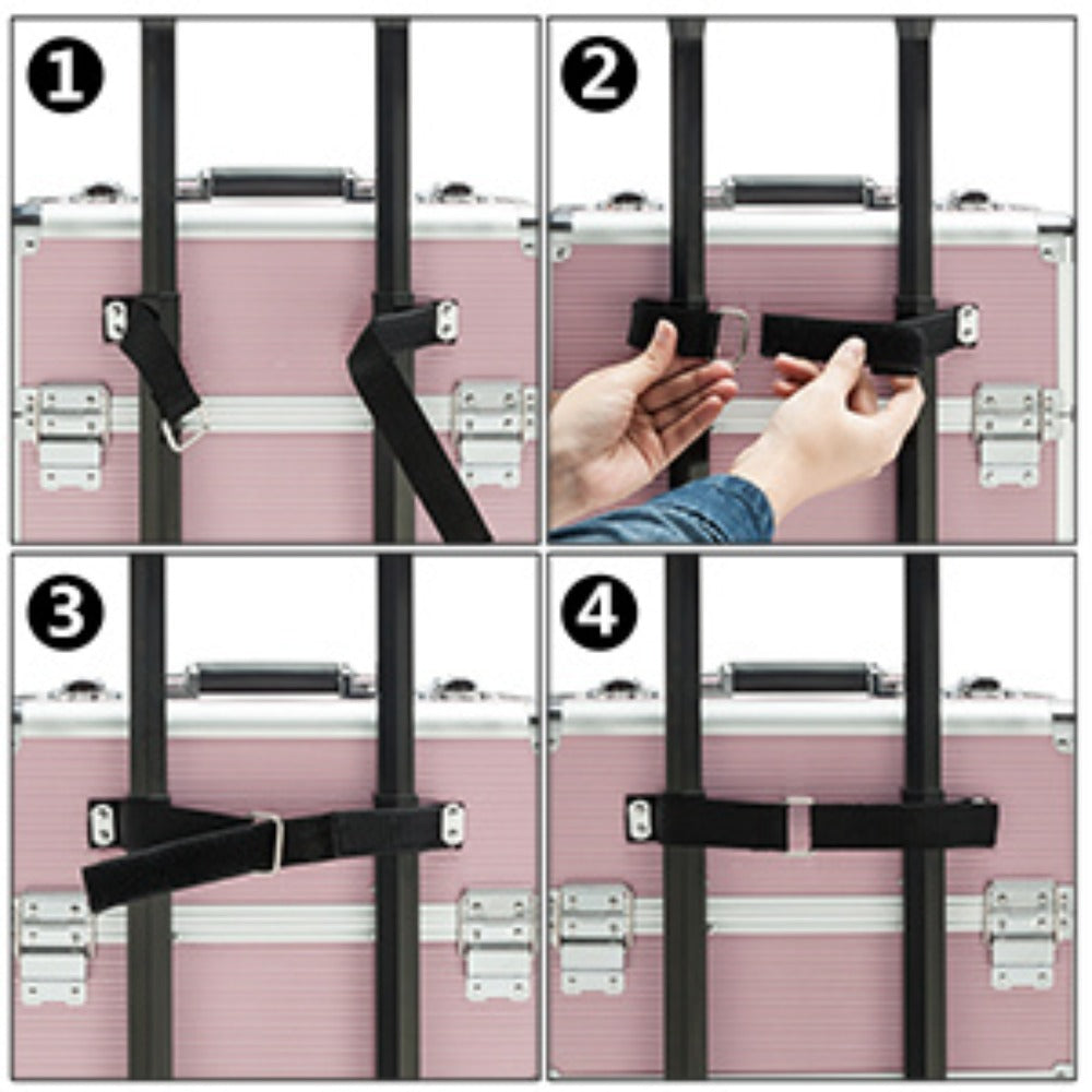 Four-Section Rolling Makeup Train Case with Removable Stack, Telescoping Handle and Four Color Finishes — image 19