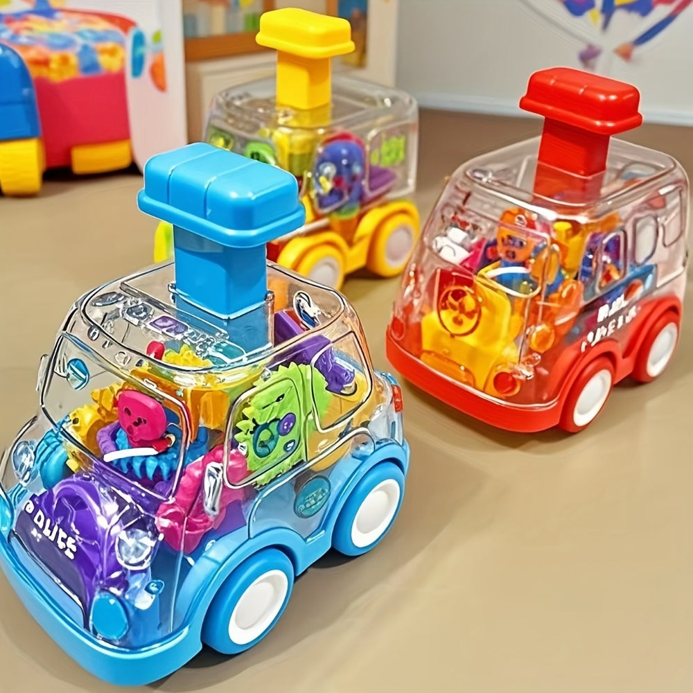 Gear Toy Cars for Toddlers 3-Pack, Transparent Body See-Through Gear Mechanism Push-and-Go Vehicle Set — image 5