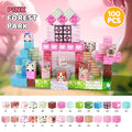 Pink Forest Park Magnetic Building Blocks 100 Piece STEM Set with the Listed Color, Size or Set Options for Everyday Use — im