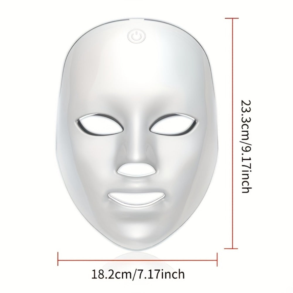 LED Light Therapy Face Mask 7 Color Photon Skin Rejuvenation - Acne Treatment Wrinkle for Bath Time, Home Spa and Personal Ca