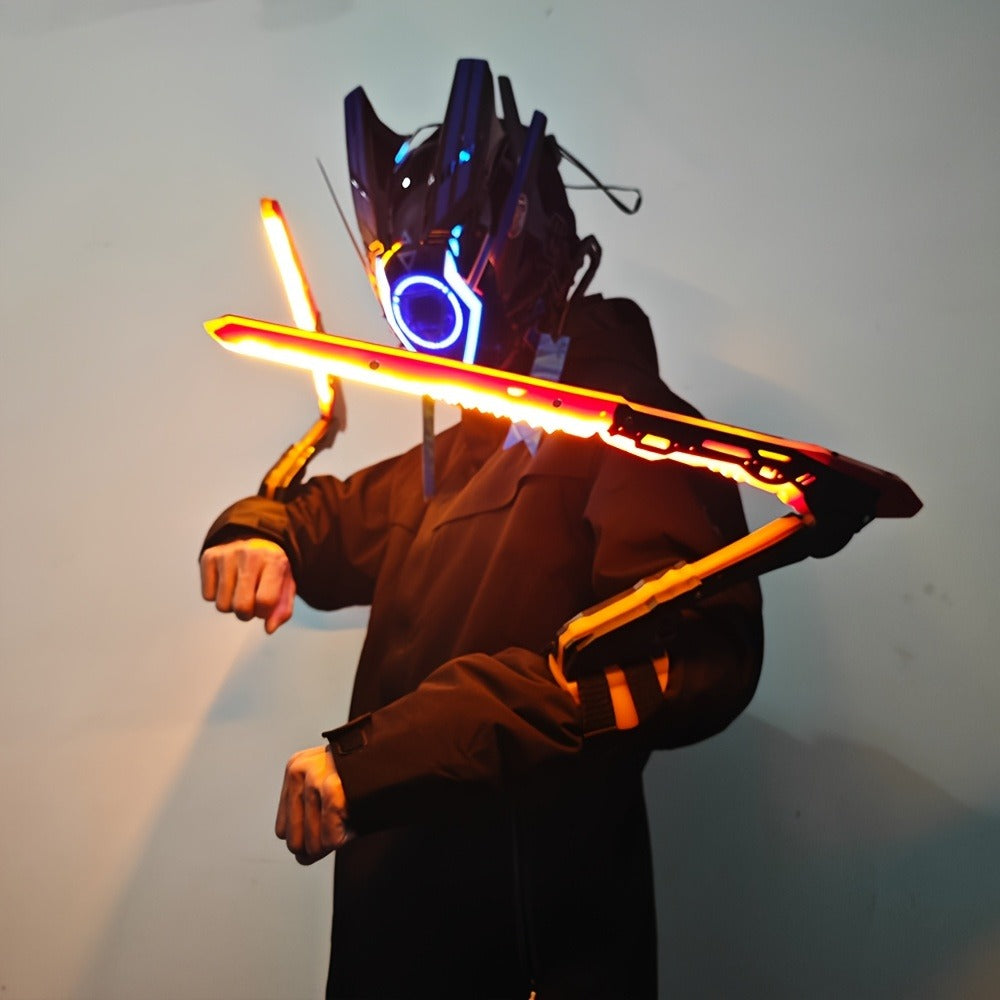 LED Mantis Knife Cyberpunk Light Up Acrylic Prop, Luminous Blade for Halloween Costume Cosplay Sci-Fi Role Play Party — image
