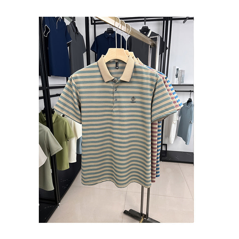 Striped Casual Men's Short Sleeve