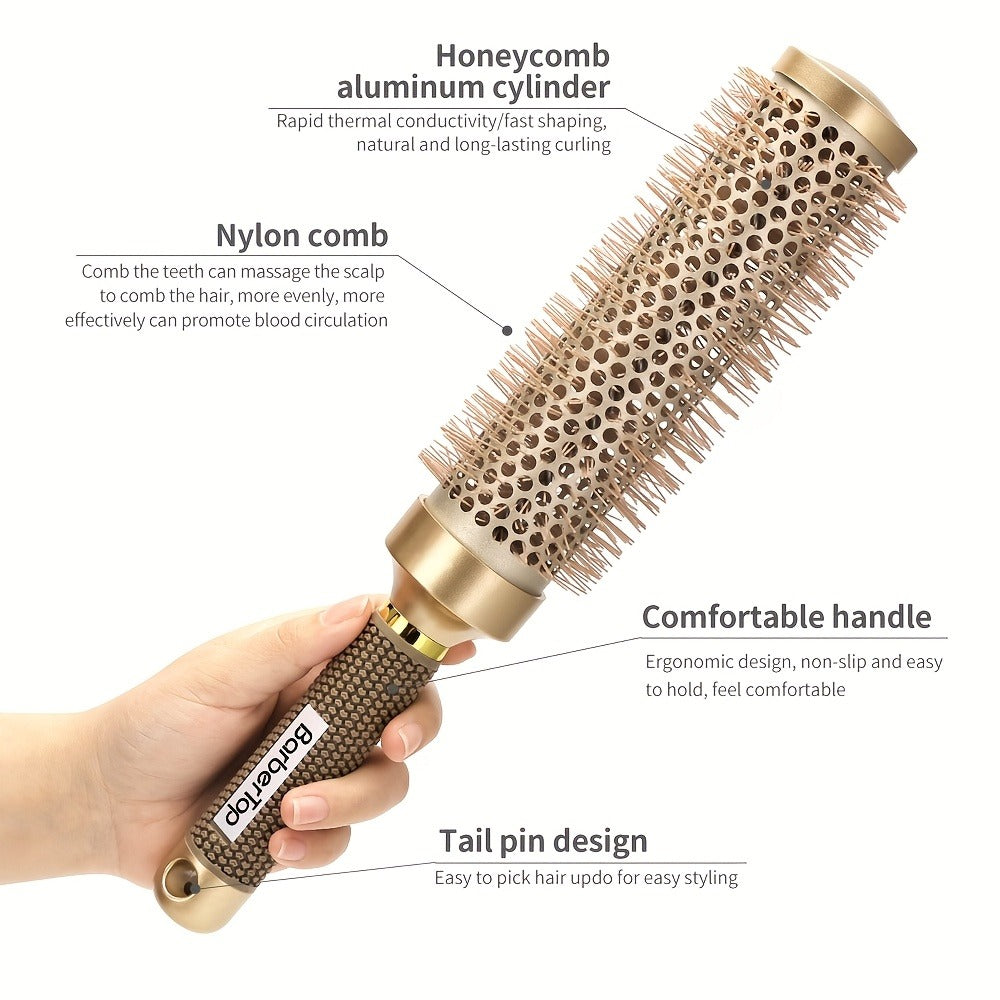 Round Hair Brush Nano Ceramic Ion, Heat Resistant Blowout Styling Roller Comb for Voluminous Bangs — image 12