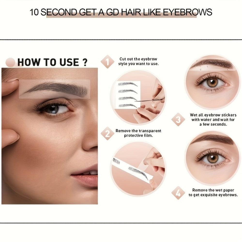6D Eyebrow Tattoo Stickers Waterproof 8 Pcs for Women Girls, for Temporary Body Art, Festivals and Costumes — image 15