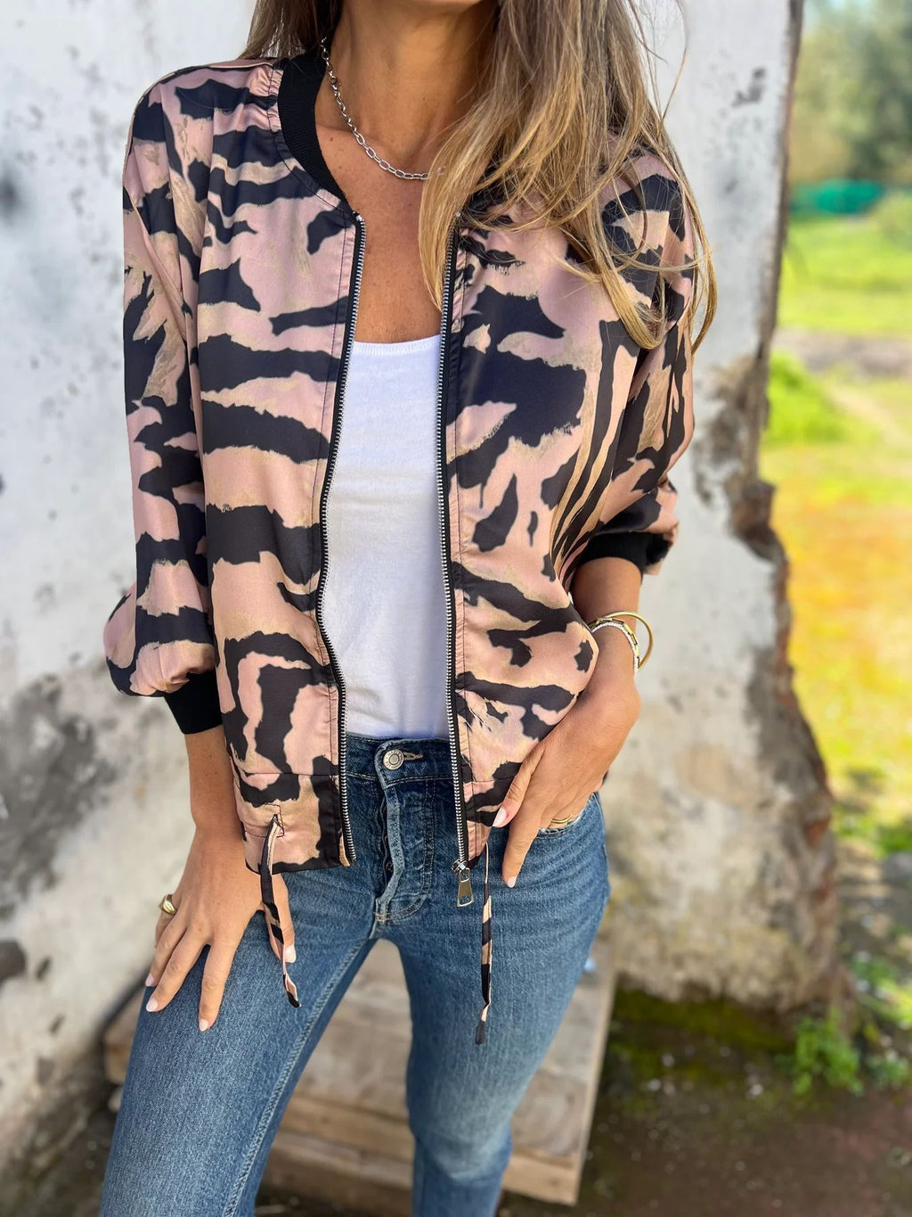 Jacket Zipper Coat Top Women