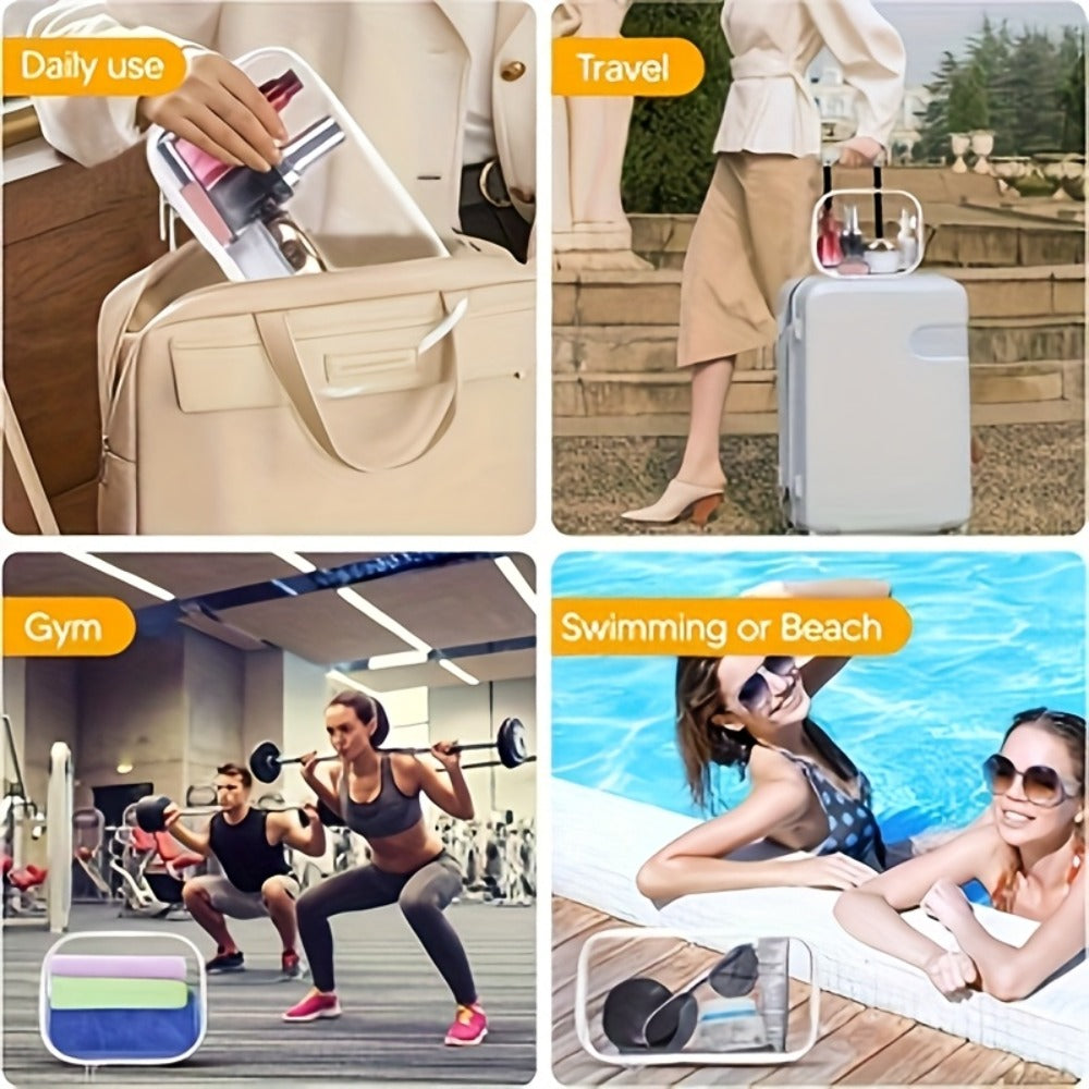 Six-Piece Clear Hard-Shell Organizer Set with Two Small, Two Medium and Two Large Zippered Cases — image 7