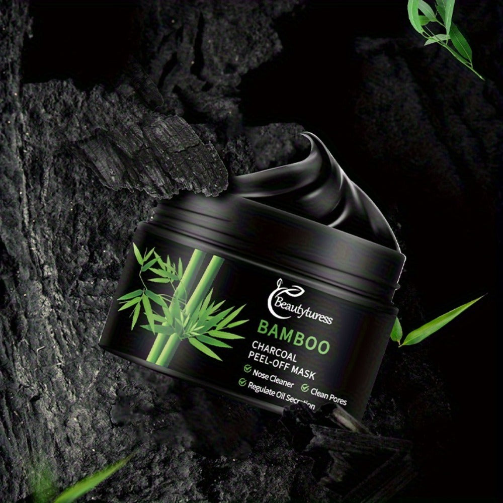 Bamboo Charcoal Clay Face Mask Deep Cleansing Pore Minimizing Oil Control Blackhead Remover for Bath Time, Home Spa and Perso