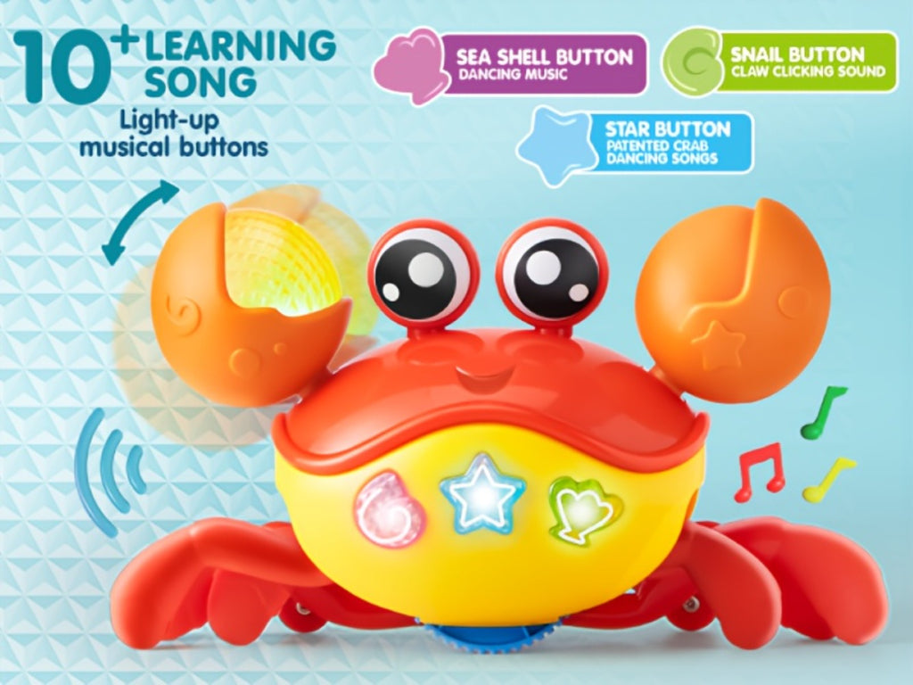 Musical Crawling Crab Toy with Light-Up Buttons, Moving Claws and Obstacle-Avoiding Motion — image 9
