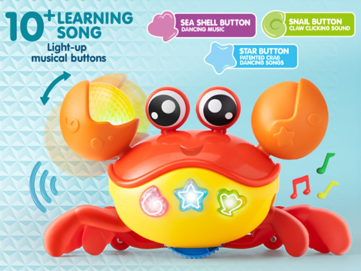 Musical Crawling Crab Toy with Light-Up Buttons, Moving Claws and Obstacle-Avoiding Motion — image 9