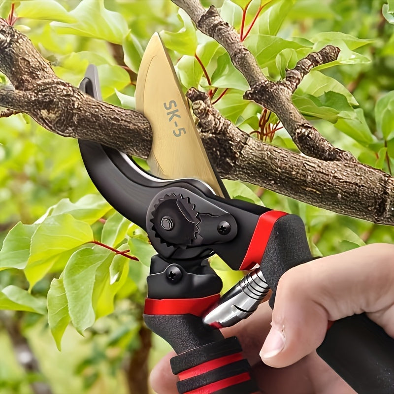 Titanium Pruning Shears 8.5 Inch T13 – Ultra-Sharp Bypass Garden Scissors, Ergonomic Black & Orange Handle — image 2