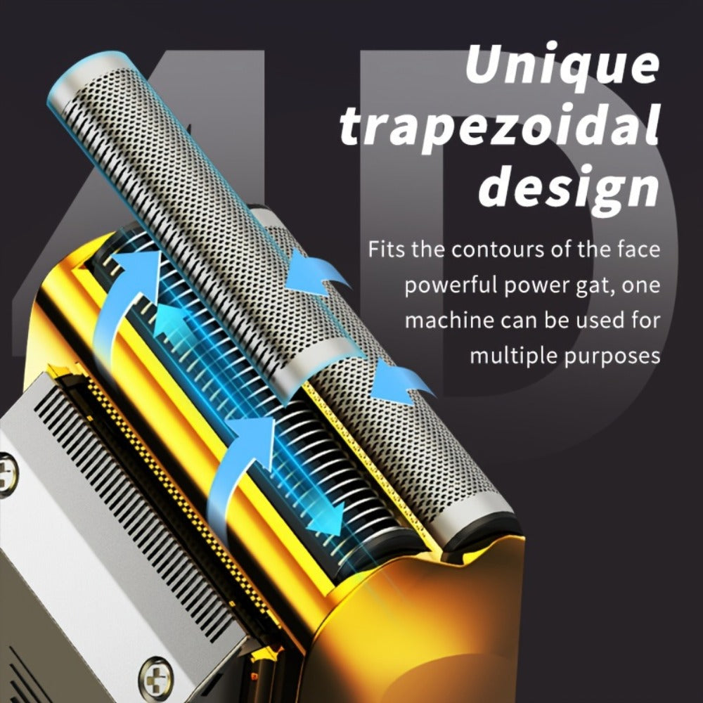 Bald Head Shaver & Beard Trimmer 2-in-1 Electric USB Rechargeable – Aluminum Foil Razor Professional Hair Clipper Grooming To
