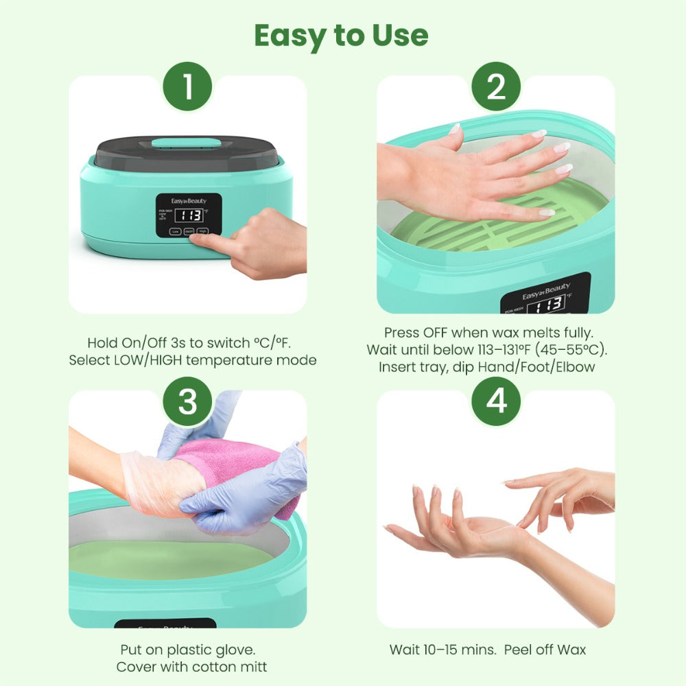 Paraffin Wax Warmer Kit 3000ml Touchscreen for Hands & Feet – Includes 6 Packs Refill Wax, Hot Wax Spa Bath for Arthritis Pai