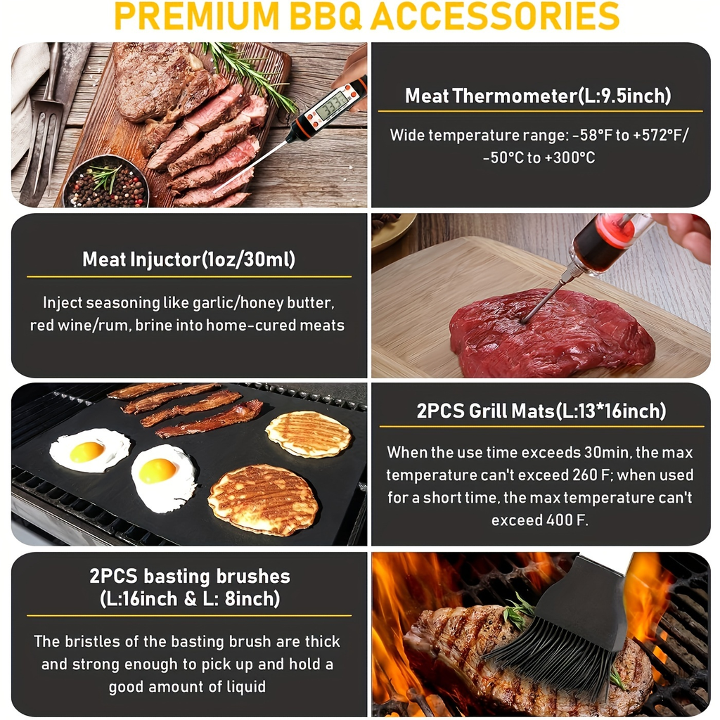 Griddle Tool Set 34 Piece 304 Stainless Steel Flat Top Grill Accessories with Spatula, Tongs & Scraper – Teppanyaki BBQ Tools