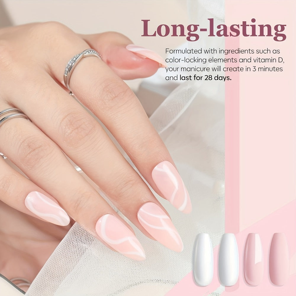 Acrylic Nail Kit NOCIS Four 10g Light Neutral Powders with Liquid Monomer, Three Brushes, File and Mixing Cup — image 9