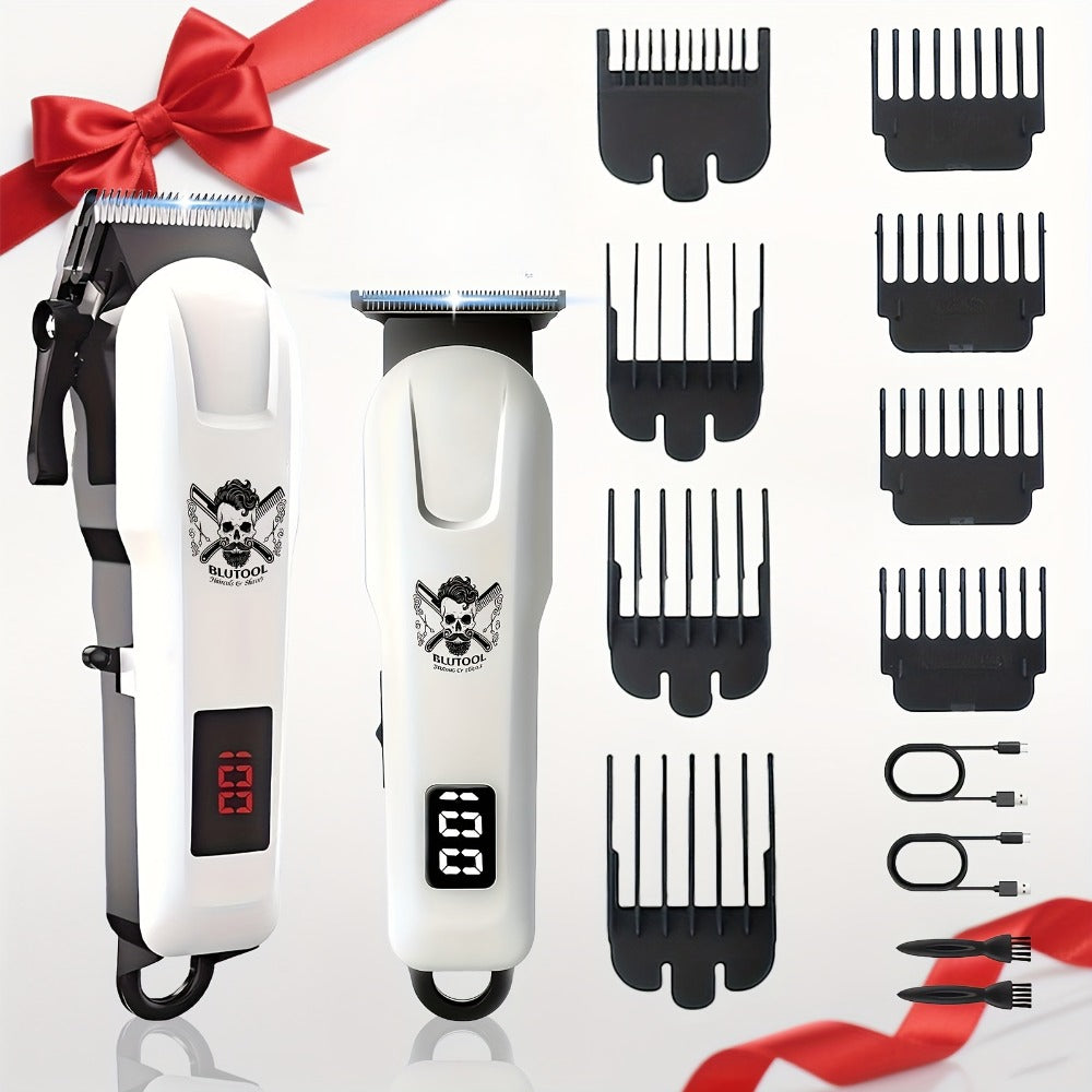 Cordless Hair Clipper Set for Men USB Rechargeable Electric Shaver with LED Display – Professional Grooming Kit 2 or 3 Piece 
