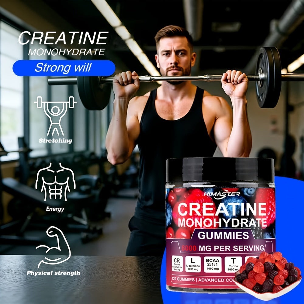 Creatine Monohydrate Gummies 8000mg Blueberry Flavor, with L-Taurine, BCAA, Vitamin B6 & B12 — image 4