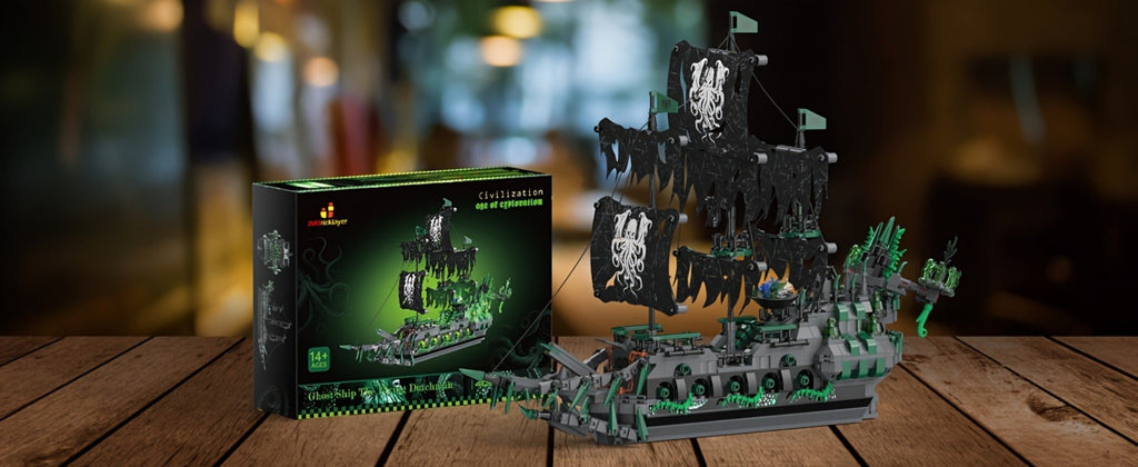 Flying Dutchman Pirate Ship Building Blocks Ghost Ship Model 40001 with LED Lights, Adult Teen Collector Construction Kit — i