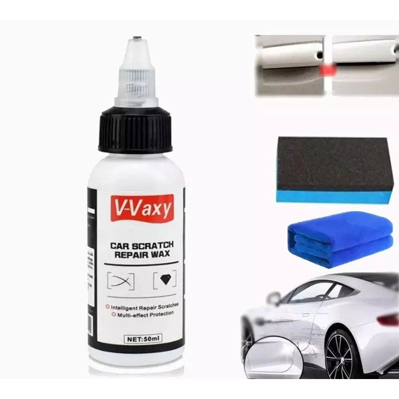 Car Scratch Repair Wax by V-Vaxy, Three 50ml Bottles with Three Sponges and Three Towels for Paint Application — image 8