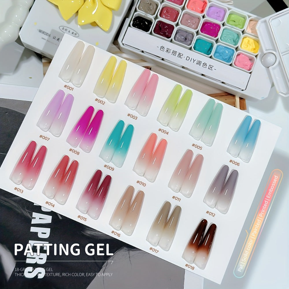 Gel Nail Polish Set with MORDDA Label, 18 Cloud Souffle Patting Colors in Autumn Winter Palette — image 1