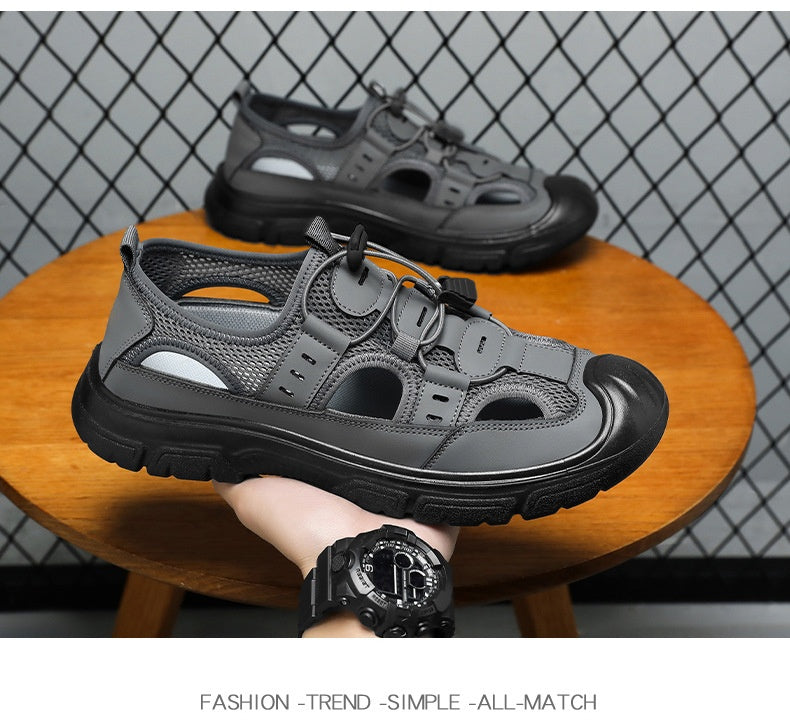 Summer Beach Hole Wading Rotating Button Sandals Men's Casual Shoes