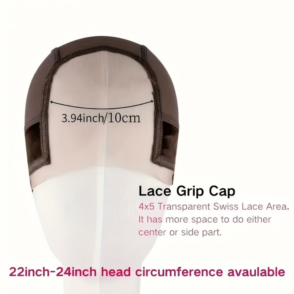 Wide Lace Wig Grip Caps, Two-Piece Set with Ear Cutouts and Adjustable Straps in Brown, Black or Beige — image 7