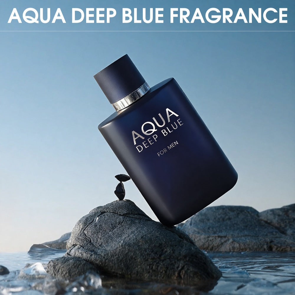 Eau de Toilette Aqua Deep Blue for Men 100ml Spray in Matte Navy Bottle with Matching Boxed Presentation — image 4