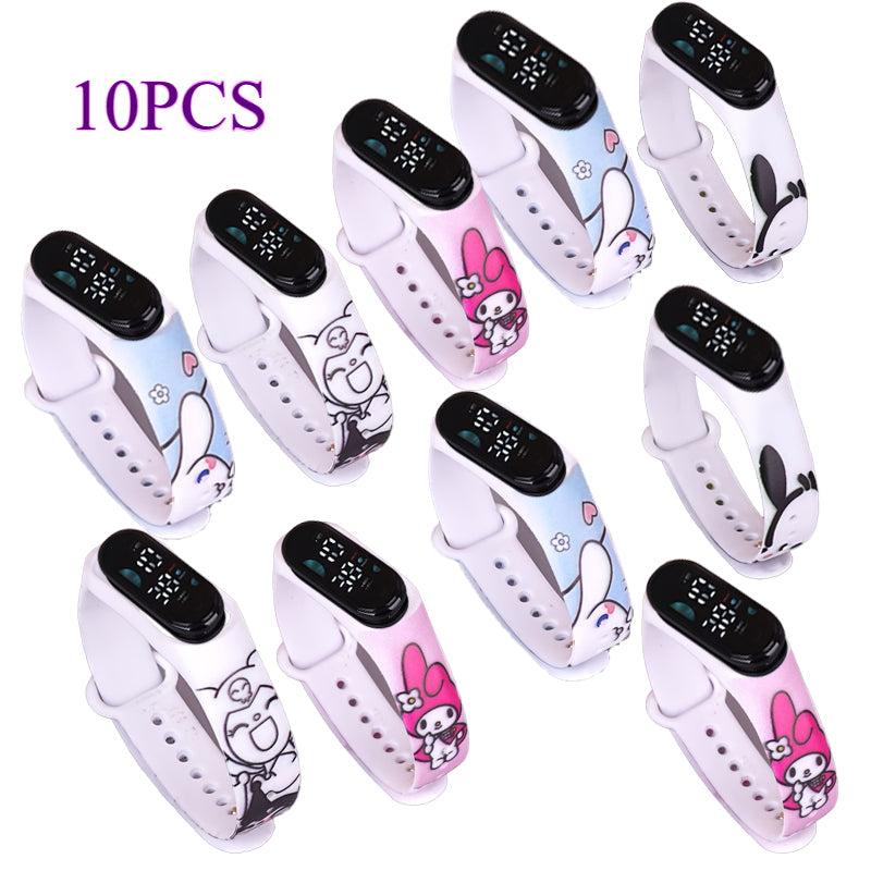 Sanrio Kuromi My Melody Kids Electronic Sports Watch Set 10 Pack, Kawaii Anime 4-Color Mix — image 1