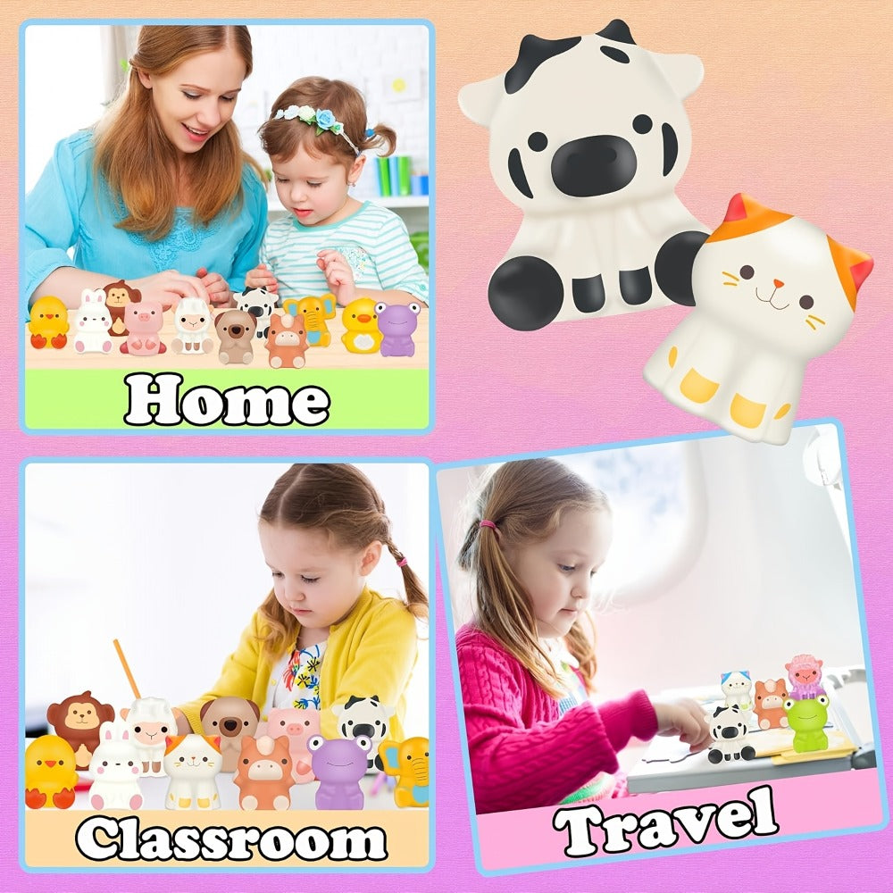 Cute Animal Toys 24 Pcs, Mini Kawaii Animal Squeeze Toys for Kids Birthday Party Favors, Classroom Prizes — image 4