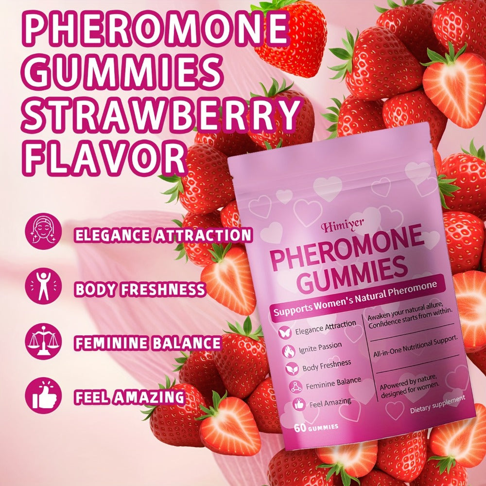 Women's Pheromone Gummies with L-Arginine, Maca & Beetroot, Natural Attraction, Confidence & Feminine Balance Supplement — im