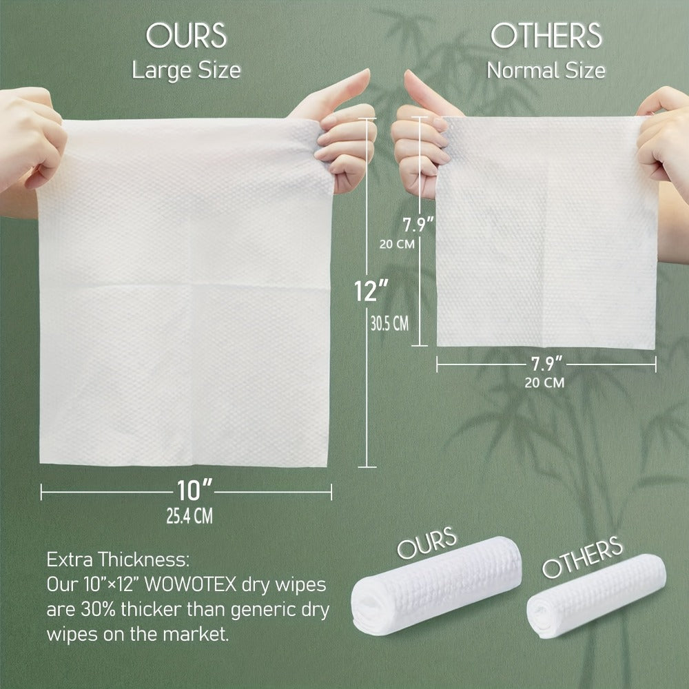 Disposable Facial Towels Bamboo Viscose Fiber Extra Thick Soft Cleansing Makeup Removal Face Towels for Sensitive Skin Travel