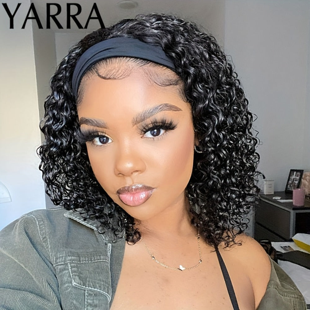 Kinky Curly Headband Human Hair Wig in Natural Color with 14-, 16- or 20-Inch Length Options — image 2