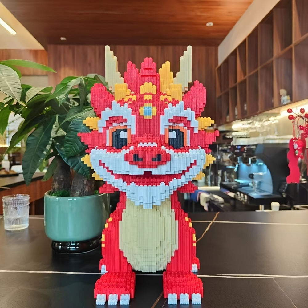 3D Chinese Dragon Model Assembly Set 4500pcs – DIY Build Mixed Color PP Festive Holiday Display Decoration Halloween Thanksgi
