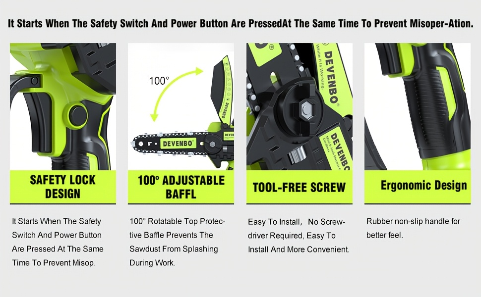 Cordless Mini Chainsaw 6-Inch, Handheld Pruning Saw with Rechargeable Battery, Adjustable Chain Tension — image 20