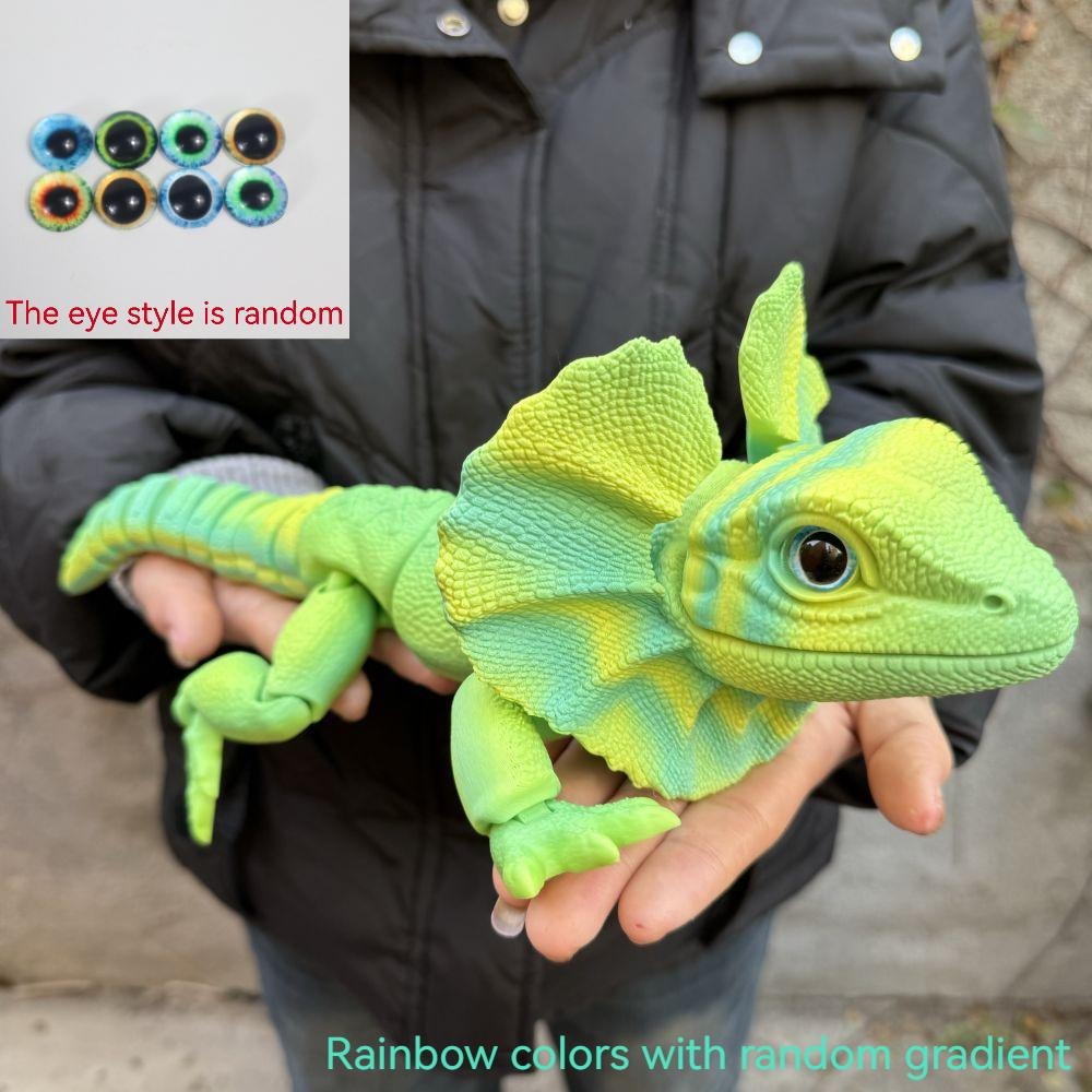 Frilled Neck Lizard Figurine 3D Printed, Large Umbrella Lizard Animal Sculpture 8 Color Styles — image 5
