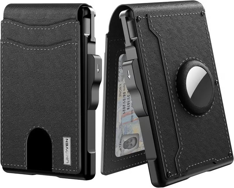 Wallet Men's Card Holder Large Capacity Flip Carbon Fiber Metal Cartridge