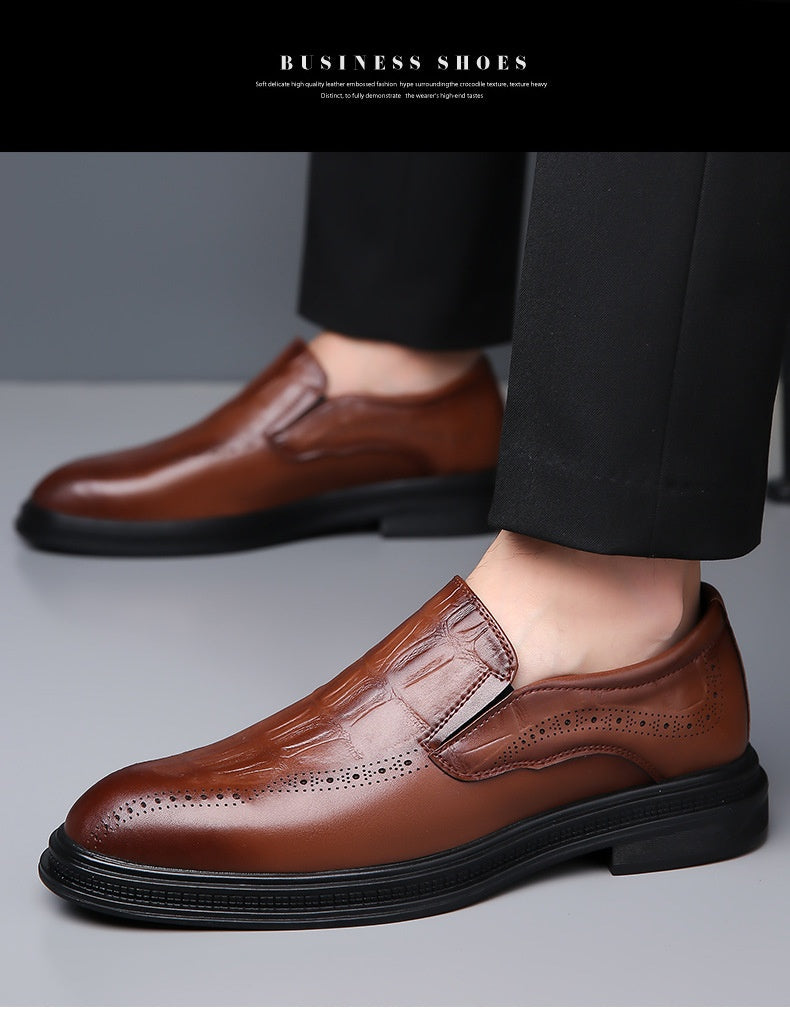 Mens Casual British-style Pointed Leather Shoes