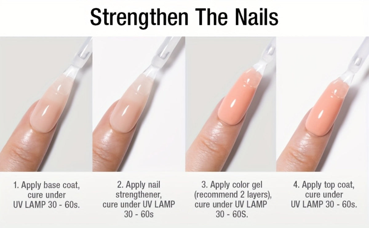 Gel Nail Polish 4-Piece Base and Top Coat Set with Glossy, Matte, Base and Strengthener Gels for UV/LED Soak-Off Use — image 