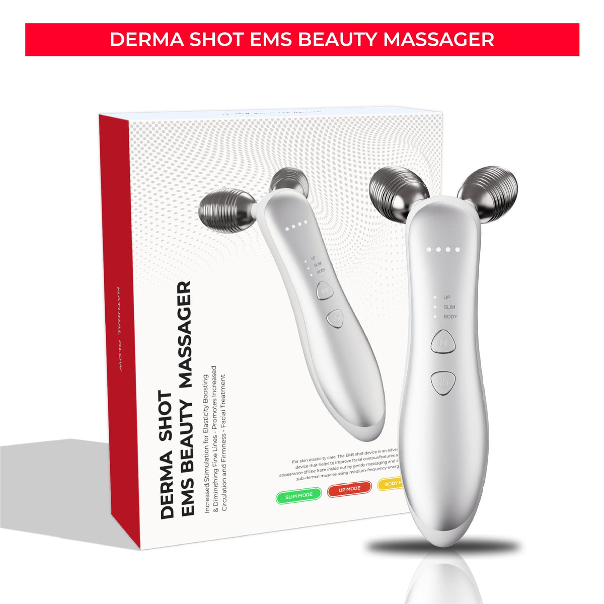 Micro-current Roller Face Slimming Massager 2-wheel Shaping Skin Tightening Beauty V Face