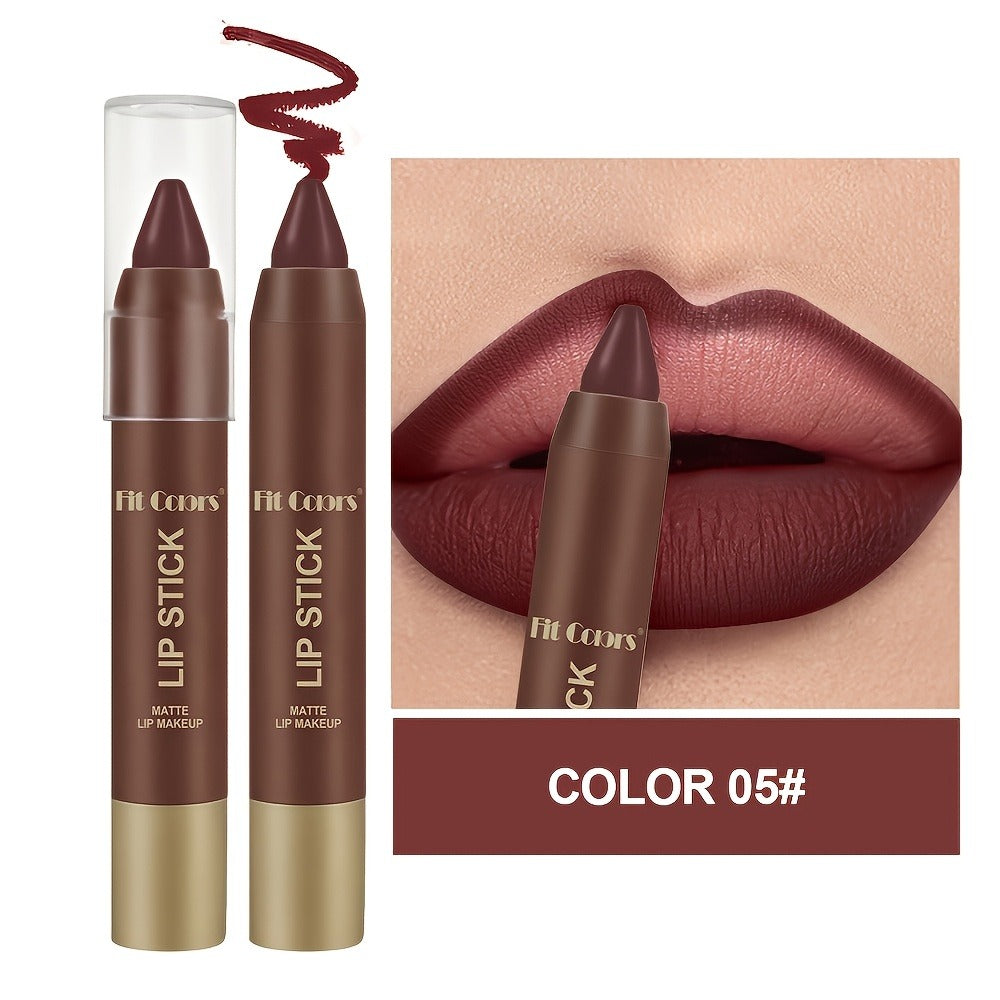 Lipstick Set, Fit Colors 6-Piece Matte Crayon Collection with Brown, Nude, Pink and Purple Colors — image 9