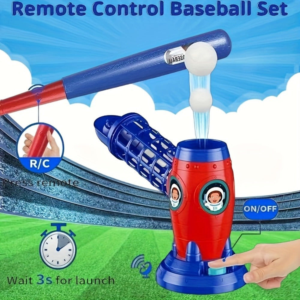 Kids Baseball Pitching Machine Toy Set, Children's Baseball Trainer with Bat, Ball Machine & 10 Balls — image 9