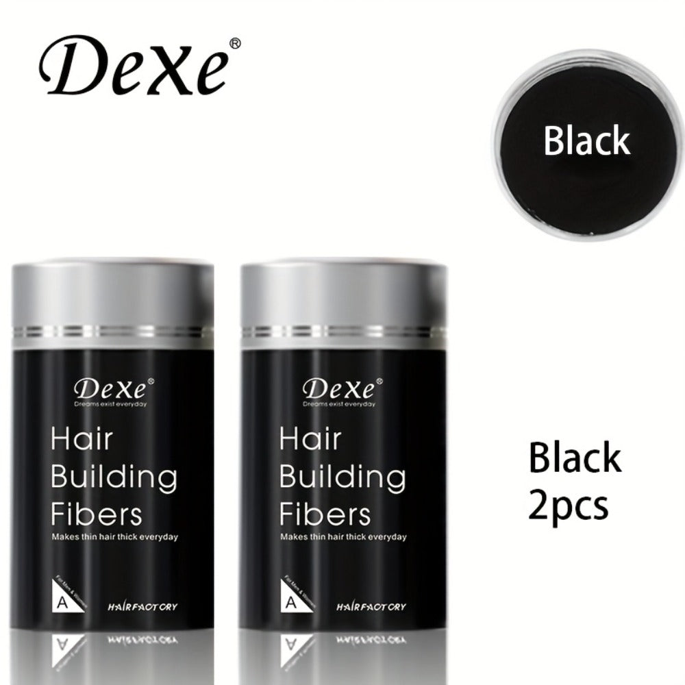 DeXe Hair Fiber Powder 2pcs x 22g, Natural Fine Thickening Fibers for Thinning Hair & Bald Spot Coverage — image 3