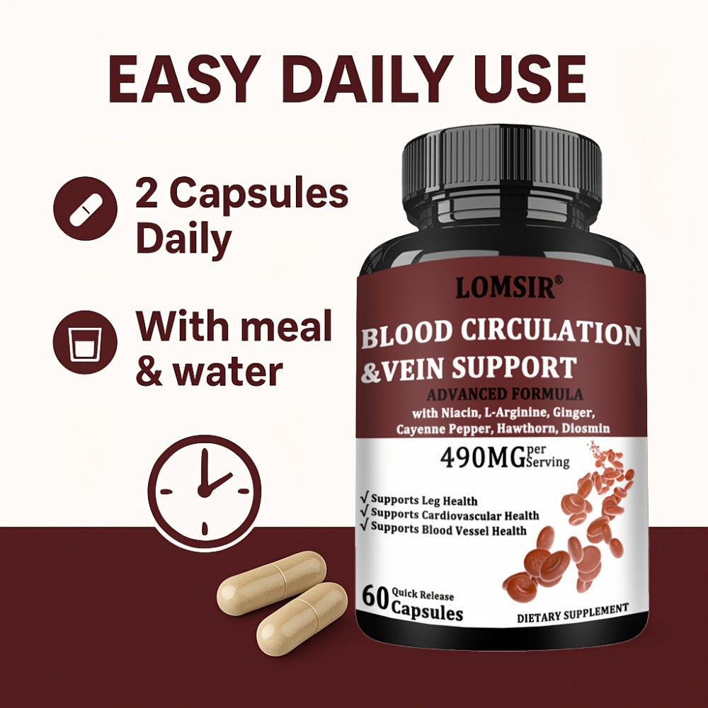 Dietary Supplement Capsules with Niacin, L-Arginine, Hawthorn, Diosmin, Cayenne and Ginger, 60 Count — image 8